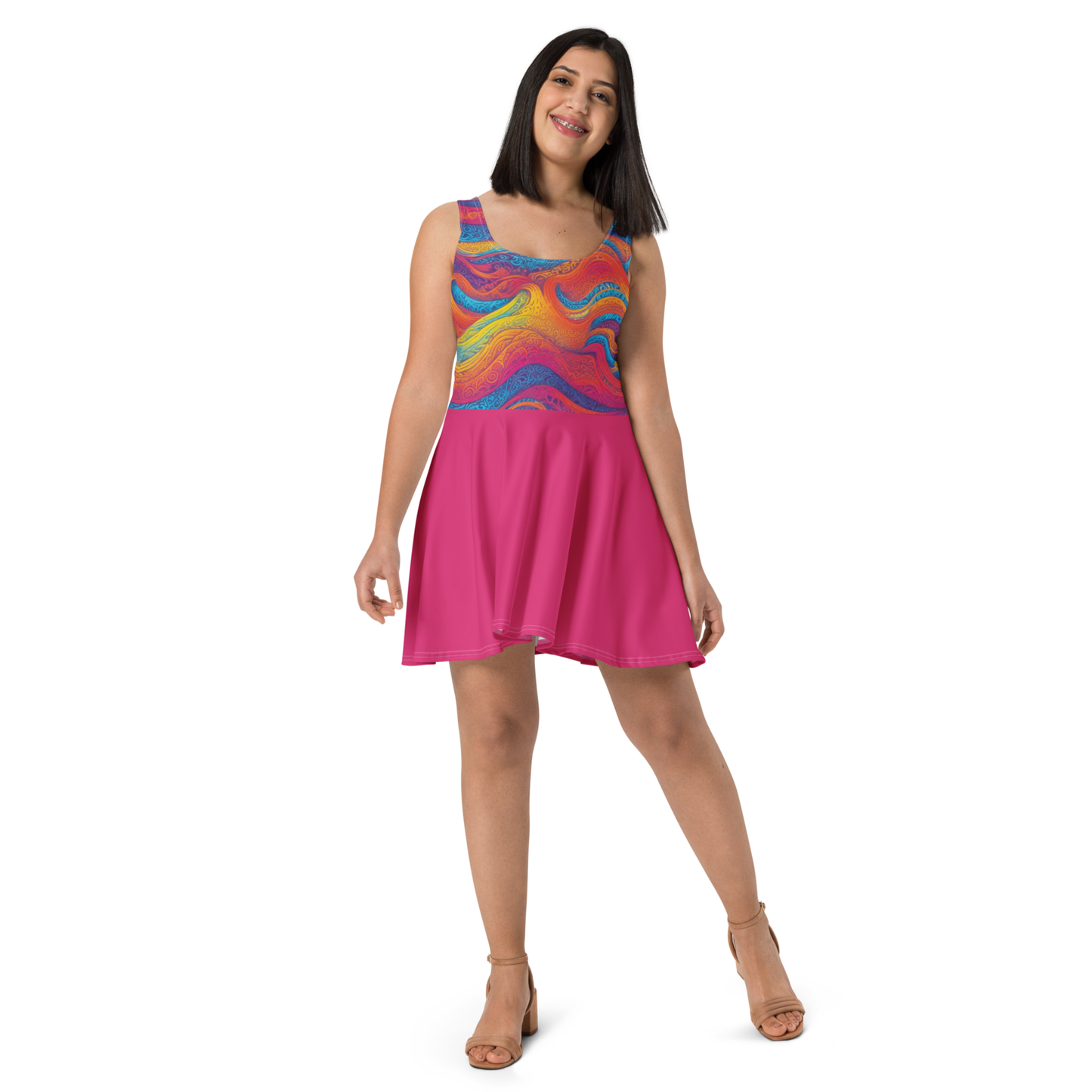 Robe Patineuse "Waves Festival" Fuschia
