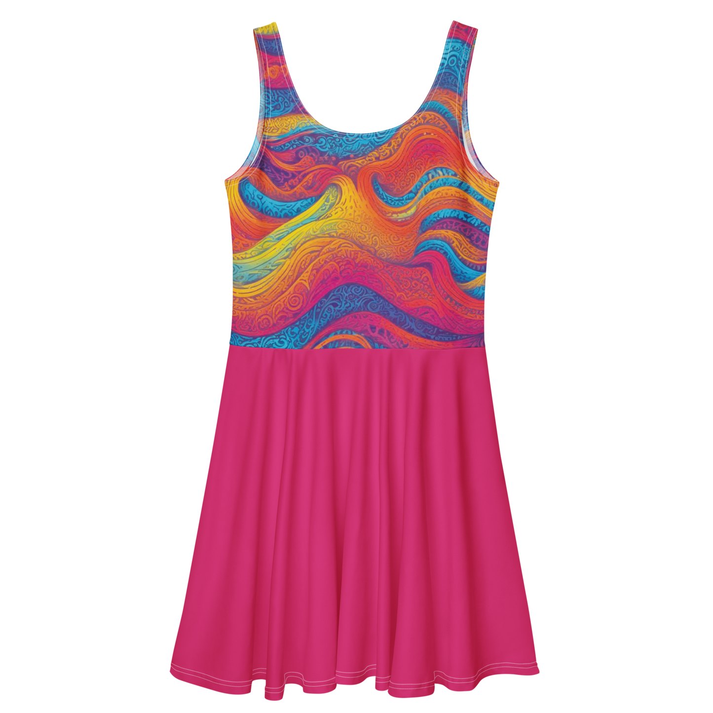 Robe Patineuse "Waves Festival" Fuschia