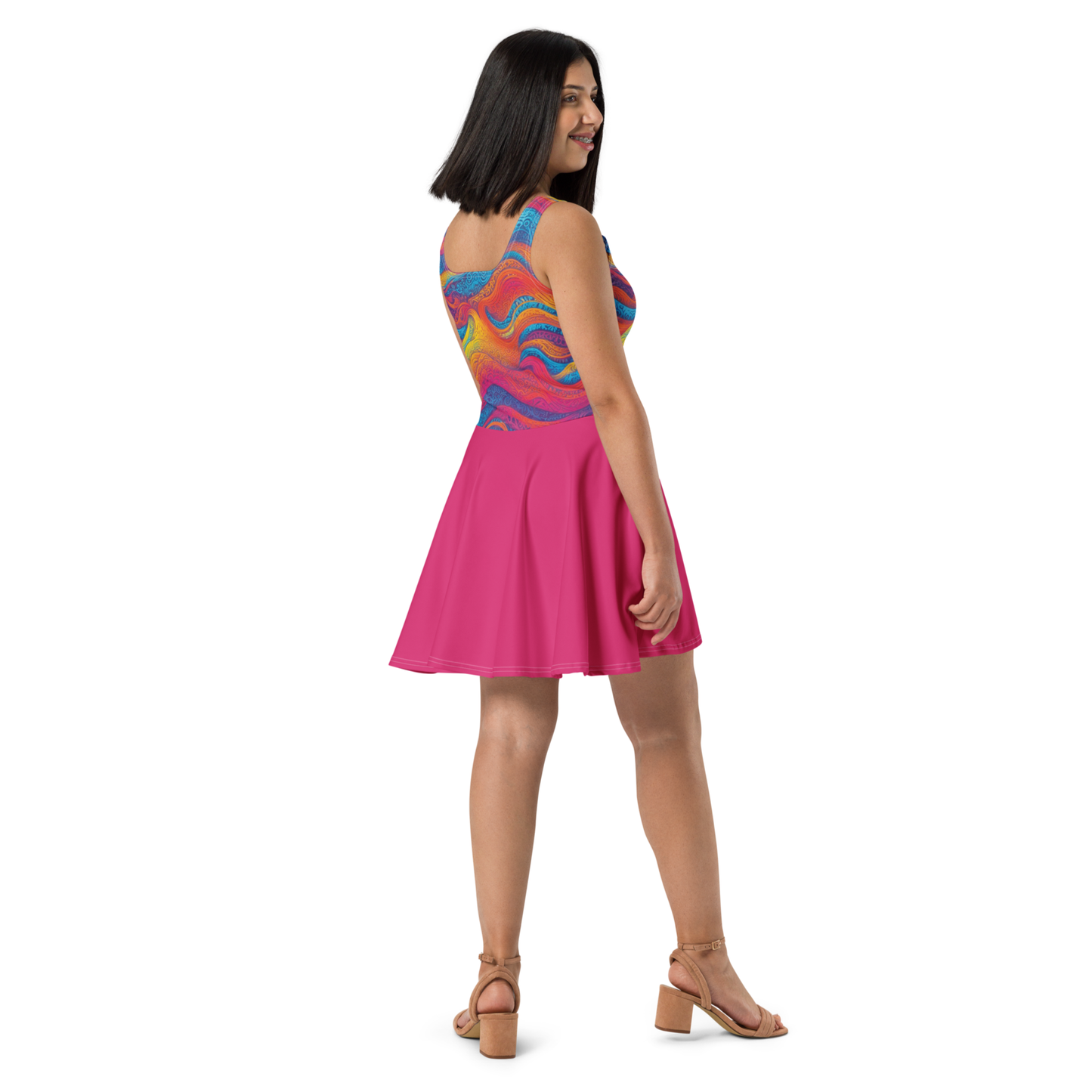 Robe Patineuse "Waves Festival" Fuschia
