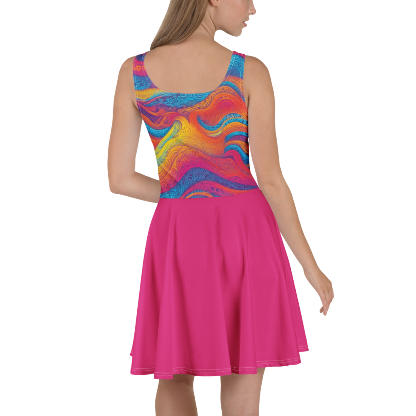 Robe Patineuse "Waves Festival" Fuschia
