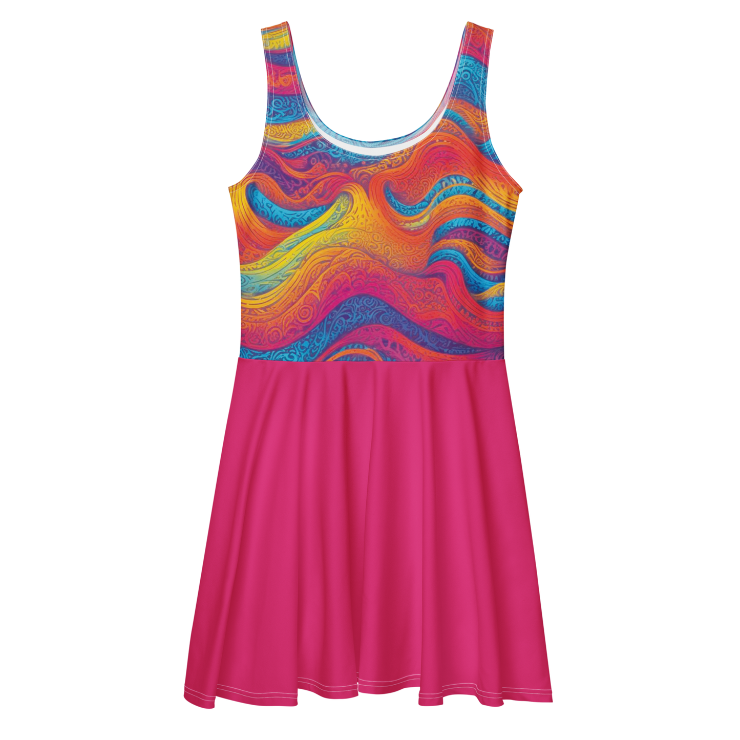 Robe Patineuse "Waves Festival" Fuschia