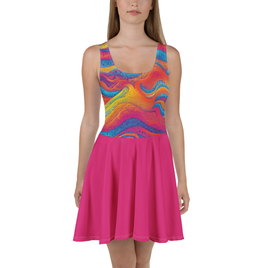 Robe Patineuse "Waves Festival" Fuschia
