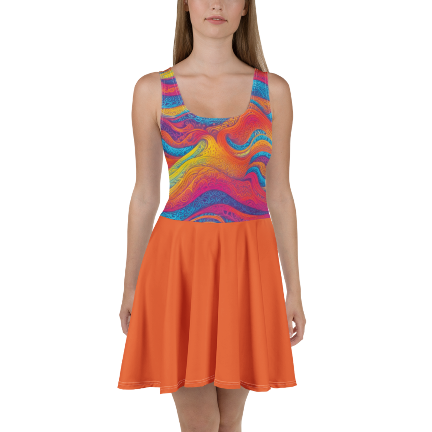 Robe Patineuse "Waves Festival" Orange