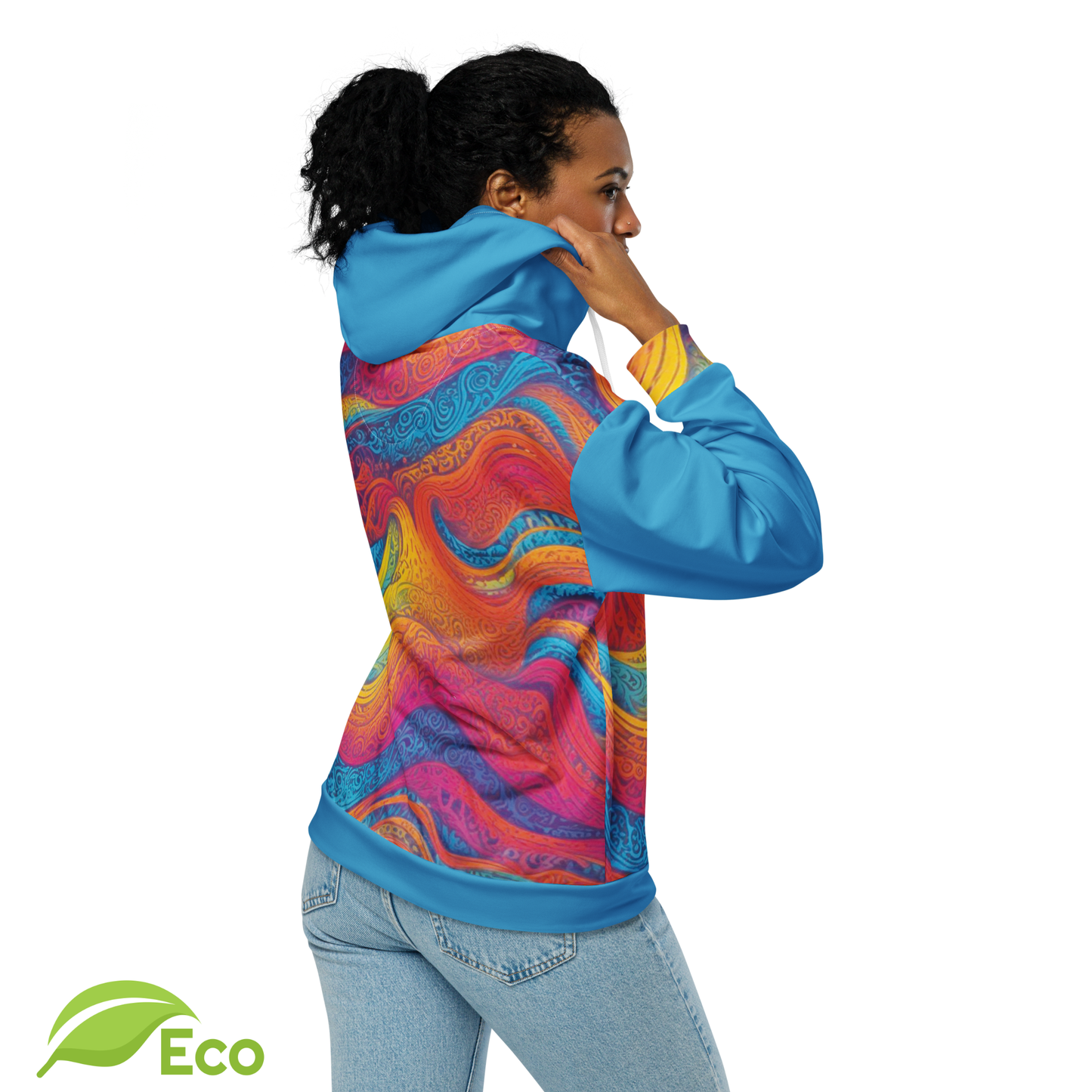 Sweat Zippé ECO "Waves Festival" Bleu