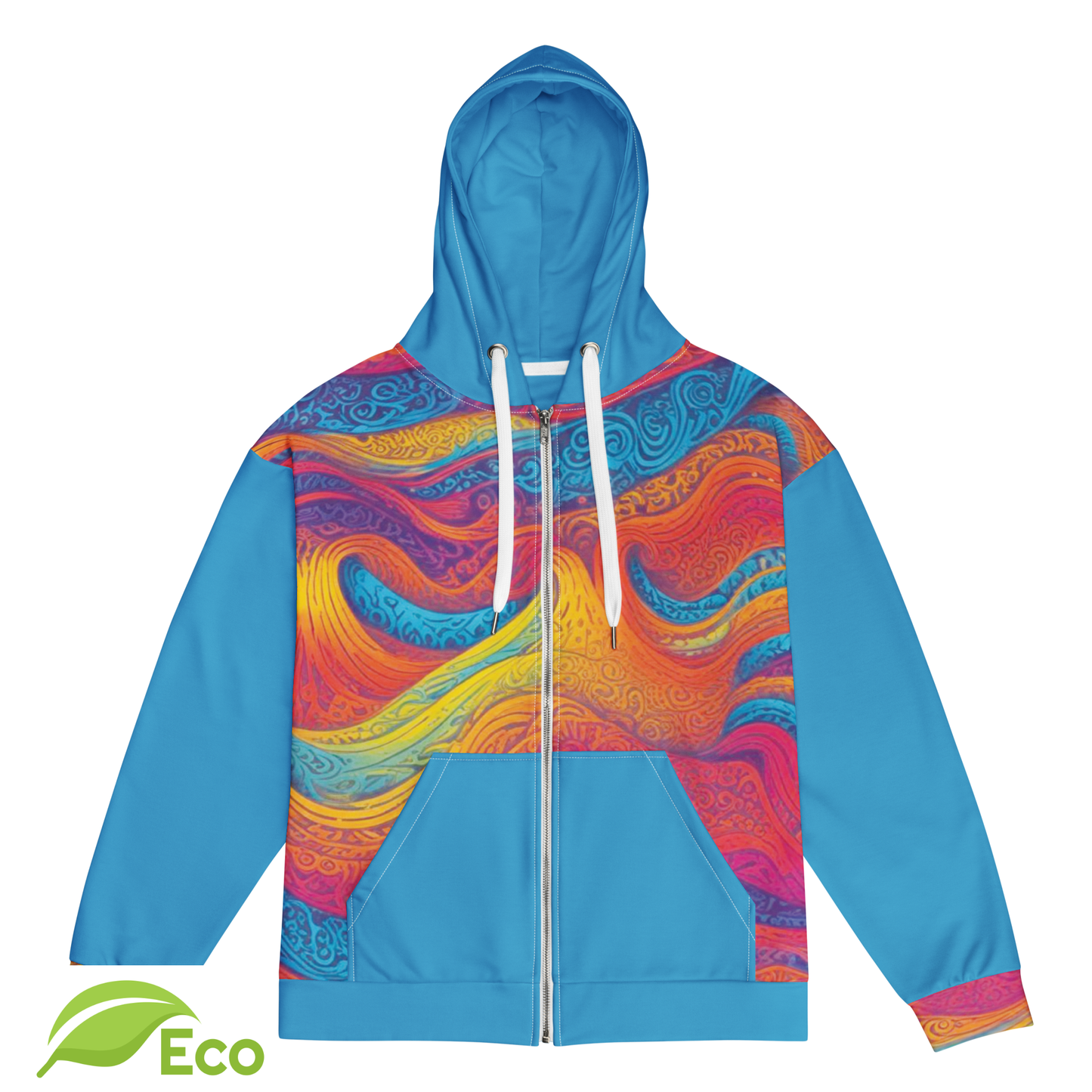 Sweat Zippé ECO "Waves Festival" Bleu