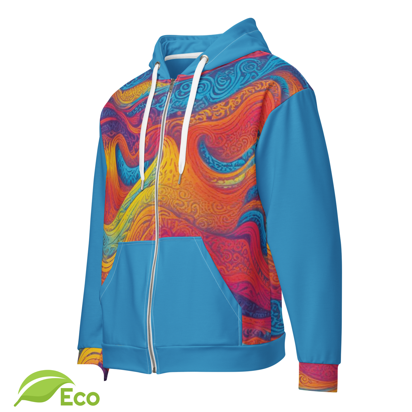Sweat Zippé ECO "Waves Festival" Bleu