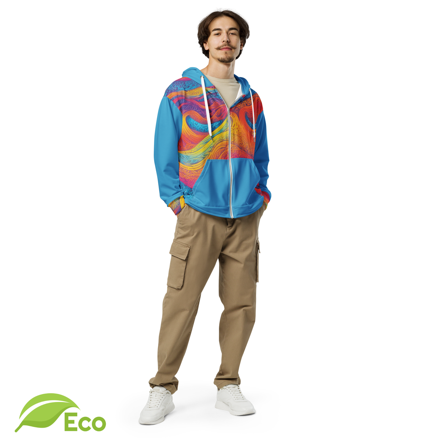 Sweat Zippé ECO "Waves Festival" Bleu