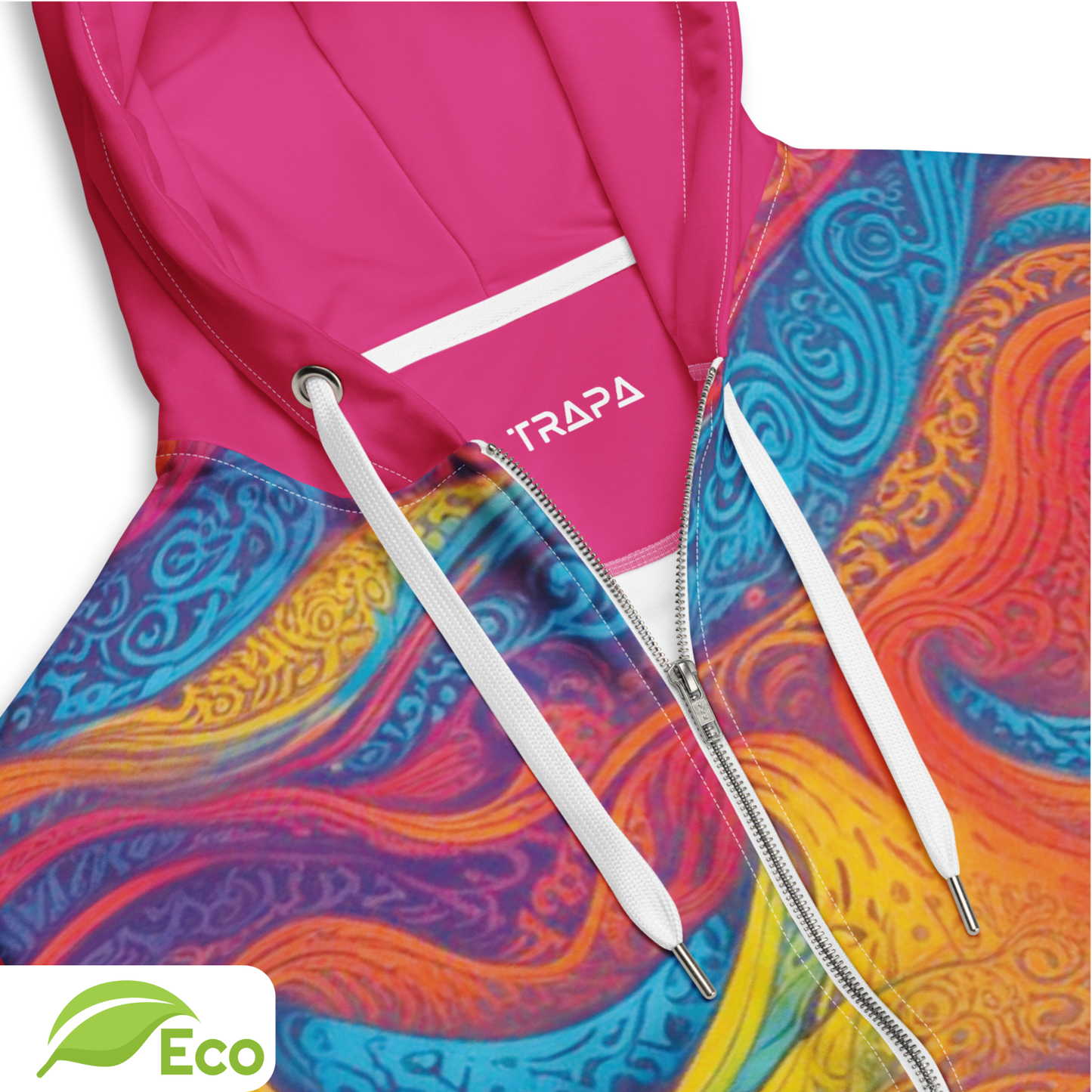 Sweat Zippé ECO "Waves Festival" Fuschia