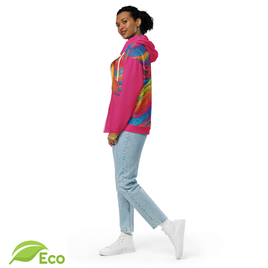 Sweat Zippé ECO "Waves Festival" Fuschia