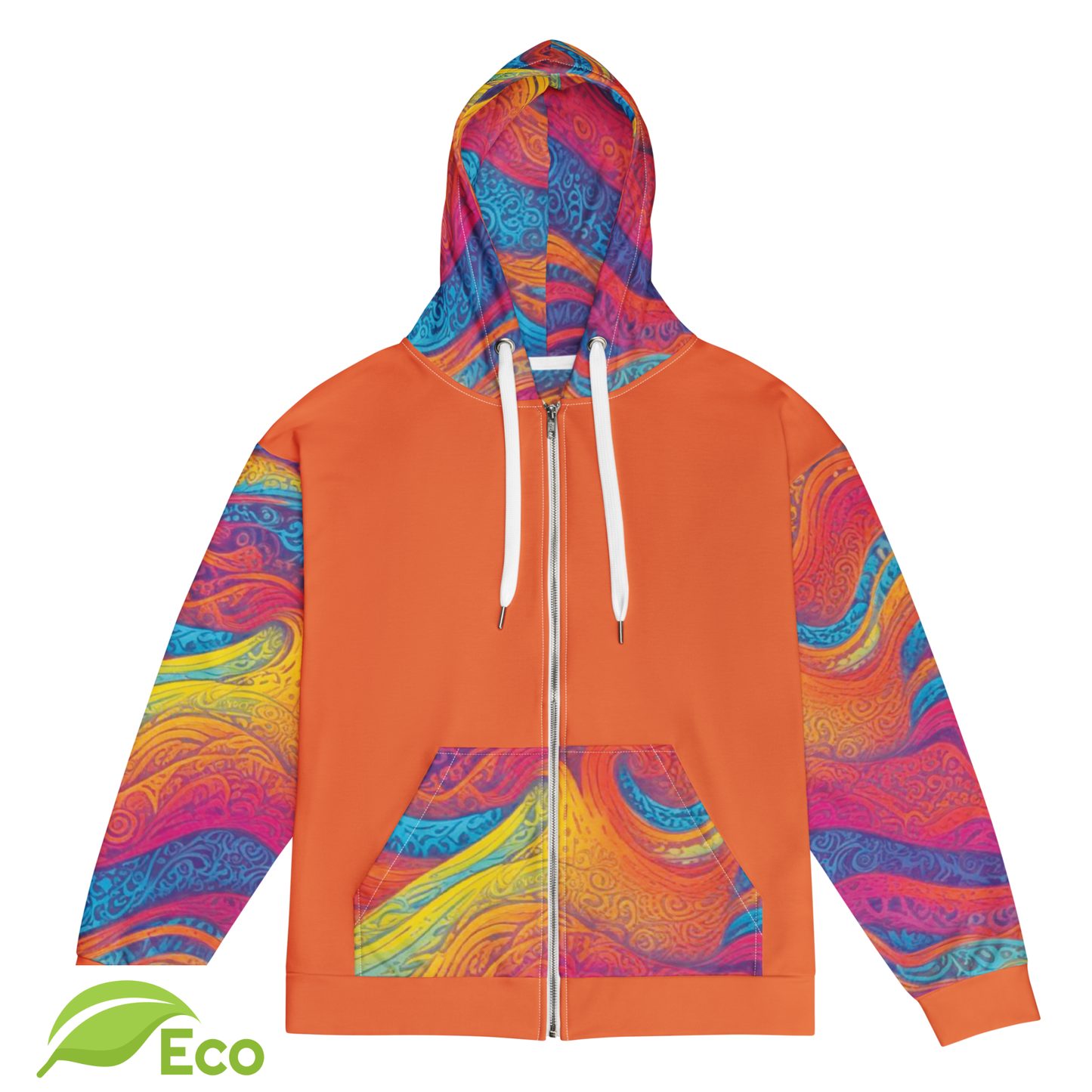 Sweat Zippé ECO "Waves Festival" Orange