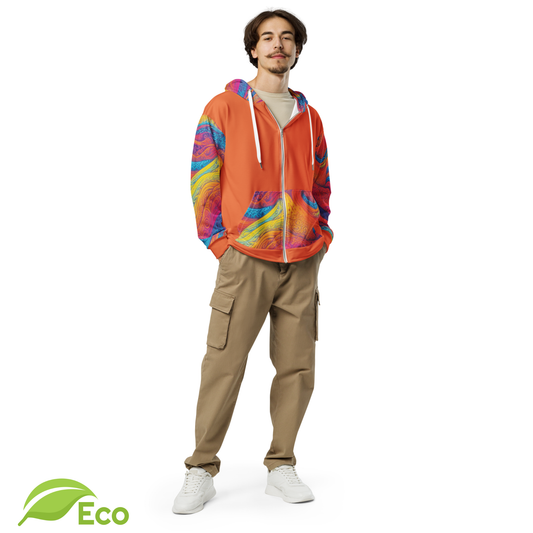 Sweat Zippé ECO "Waves Festival" Orange