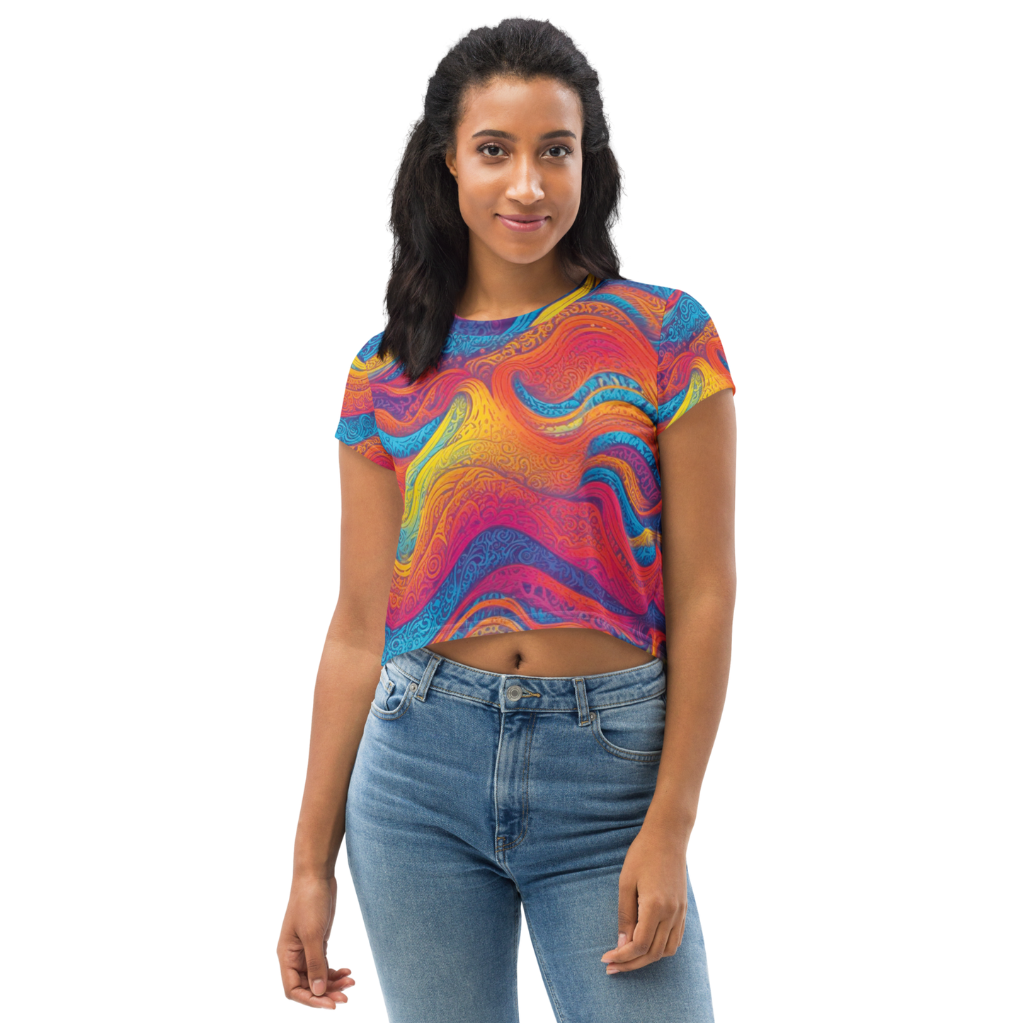T-Shirt Crop-Top Femme "Waves Festival"
