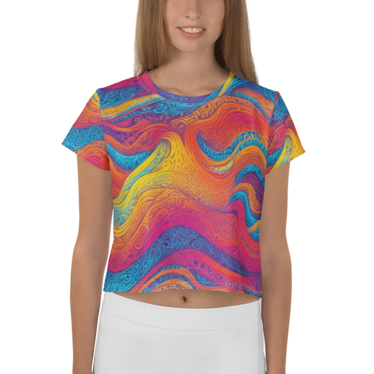T-Shirt Crop-Top Femme "Waves Festival"